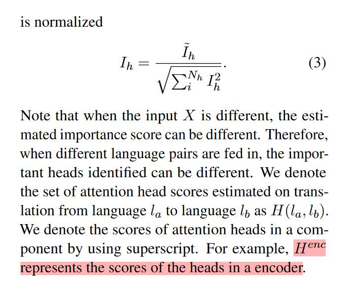 Head importance estimation定义